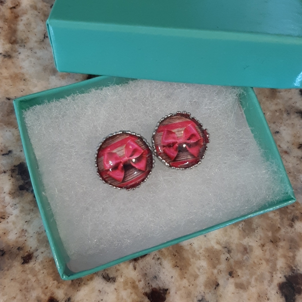5 For $25.00- Pink Bow Earrings
